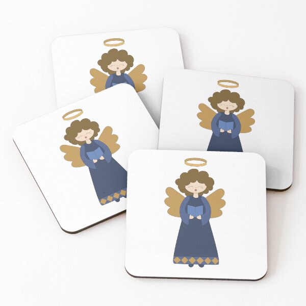 Item preview, Cartoon Christmas angel singing illustration designed and sold by EngineerGoC.