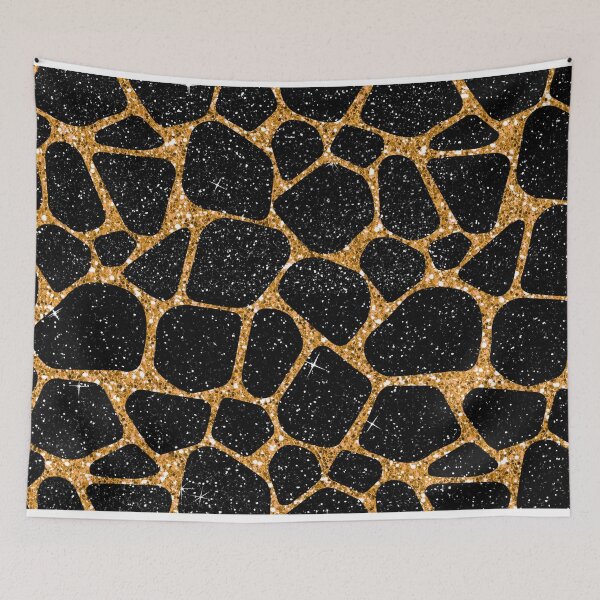 Item preview, Orange and Black Glitter Giraffe Print designed and sold by Paulele.