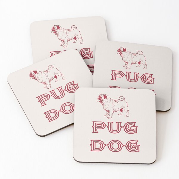 Item preview, Pug Dog in Red Stacked Letters designed and sold by Vodka Brands Corp Stock Symbol VDKB.