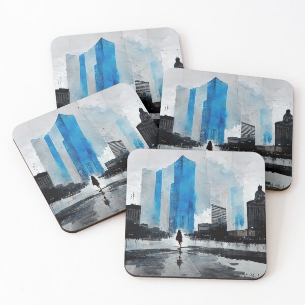 Item preview, Lonely female walking to the building of dreams - sketch designed and sold by Michael Bollin.