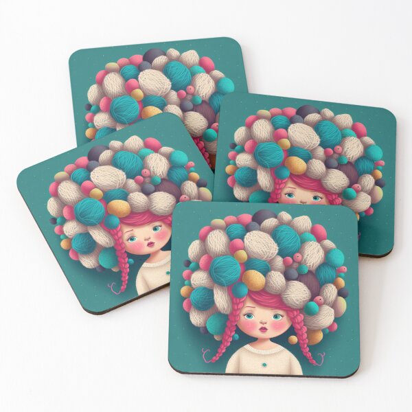 Item preview, Funny girl with yarn for hair designed and sold by BexStix.