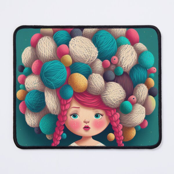 Item preview, Funny girl with yarn for hair designed and sold by BexStix.