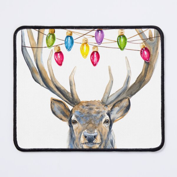 Item preview, Reindeer Christmas Watercolor, Cute Deer Art, Funny Holiday Artwork designed and sold by LukeKanelov.