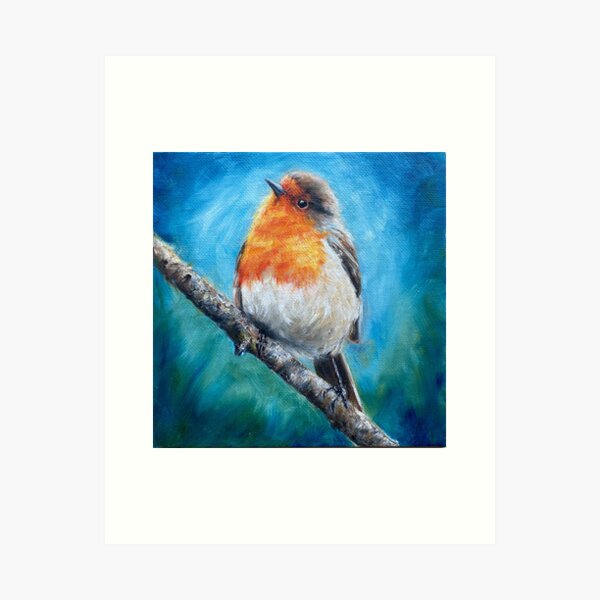 Weekend Robin Art Print Wall Art Painting Bird Irish 