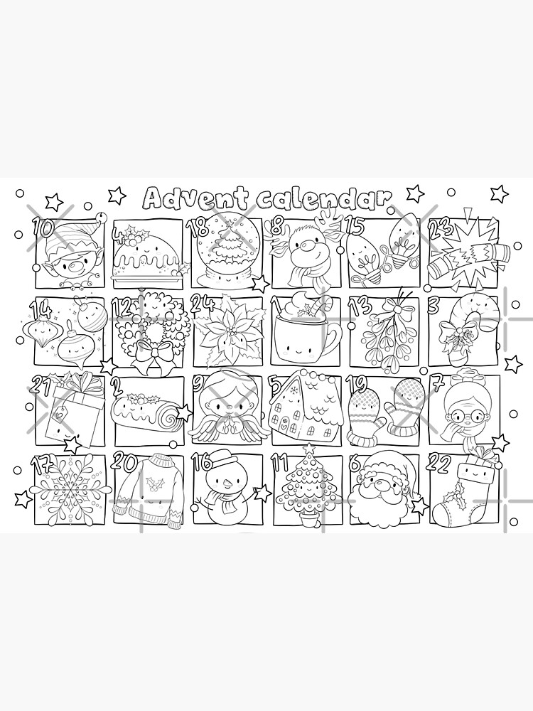 Poster for Sale mit "Adventskalender zum Ausmalen" von ApsiDoodles