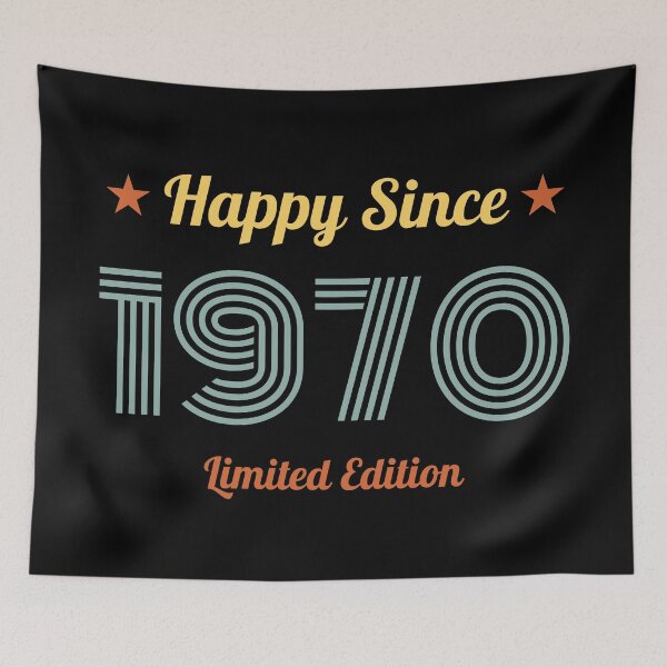 Item preview, VINTAGE HAPPY SINCE 1970 LIMITED EDITION BIRTHDAY GIFT IDEA designed and sold by Kipcio.