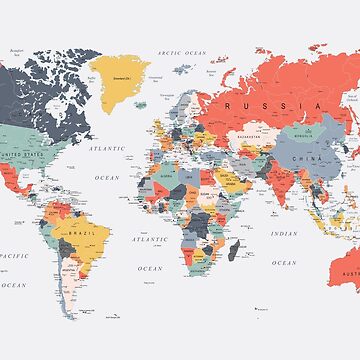 Artwork thumbnail, World Map in Happy Colors by UrbanEpiphany