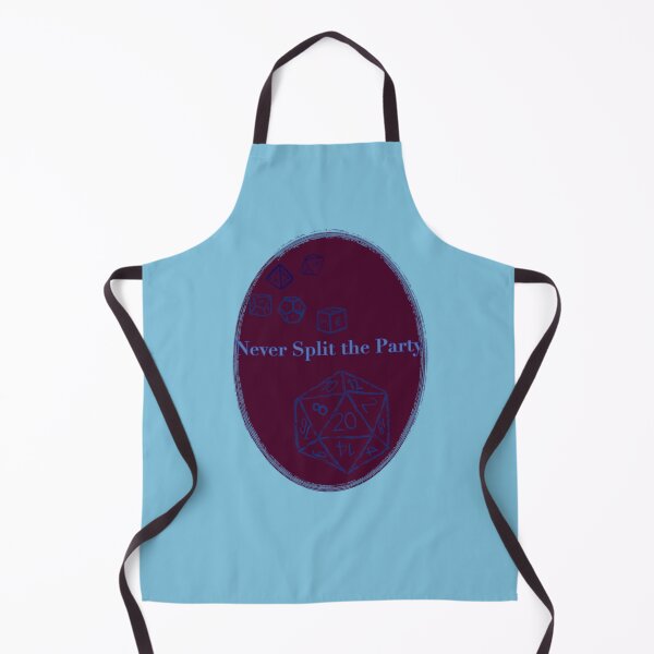 Item preview, Never Split the Party Blue Text on Burgundy Badge - TTRPG designed and sold by jolabrese.