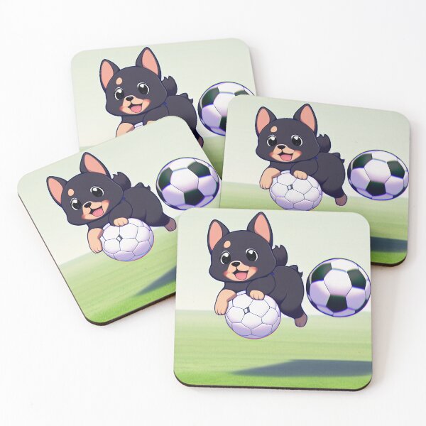 Item preview, Cute Chibi Dog Holding Soccerball designed and sold by BAYFAIRE.