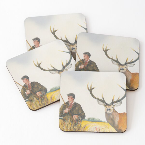 Item preview, AI Generated Art- Painting of Man Hunting with Deer in Field designed and sold by Cowboy Folly.
