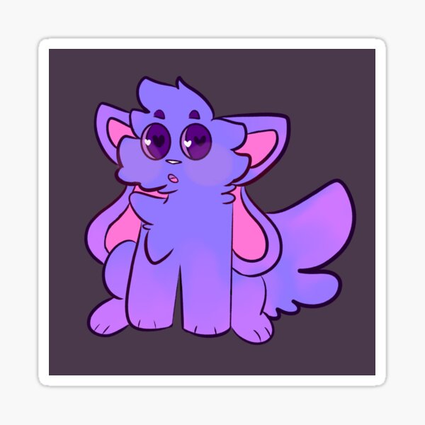 Smokey the Purple Cat Bunny Sticker