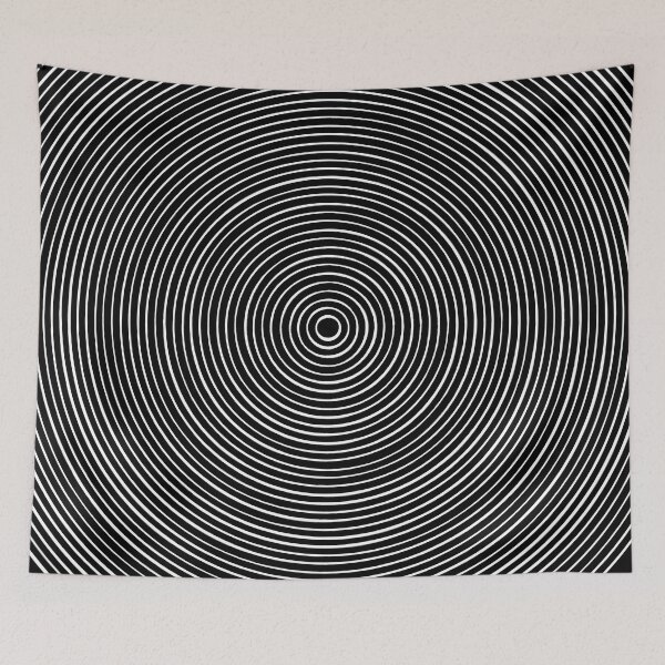 Item preview, White circle pattern - Striped, black and white graphic illustration designed and sold by vintagegraphic.