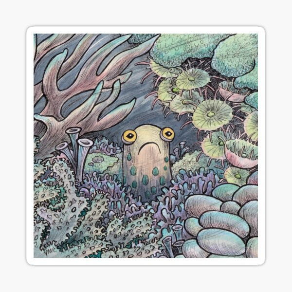 Blue-Spotted Jawfish Sticker