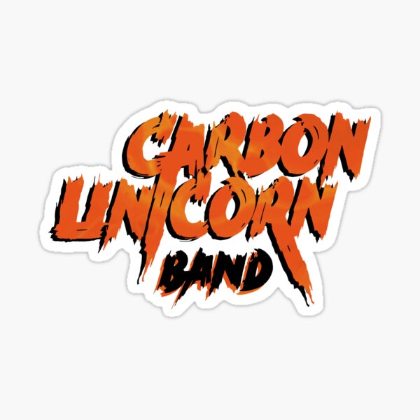 Carbon Unicorn Band Logo (Orange) Sticker