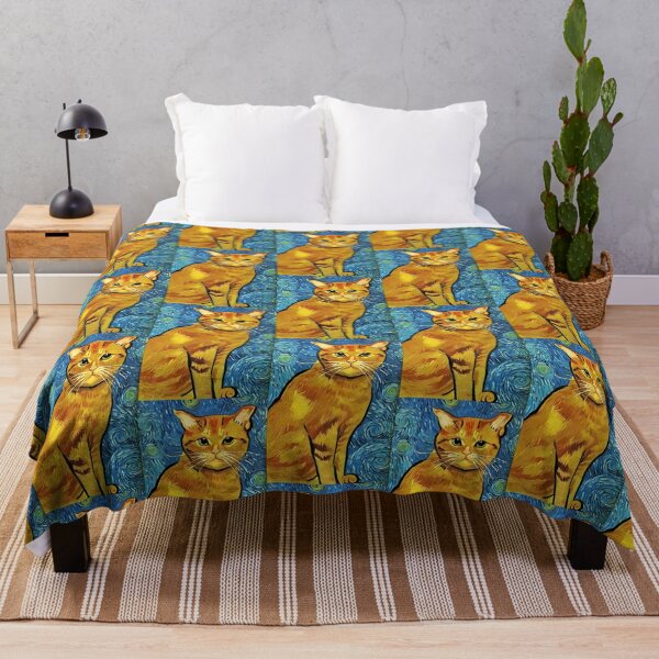 Item preview, Van Gogh Style Kitty Cat Design Artwork Painting designed and sold by StickerBird.