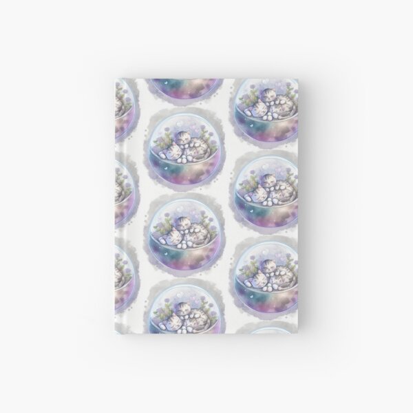 Kitties sleeping in a tiny terrarium Hardcover Journal