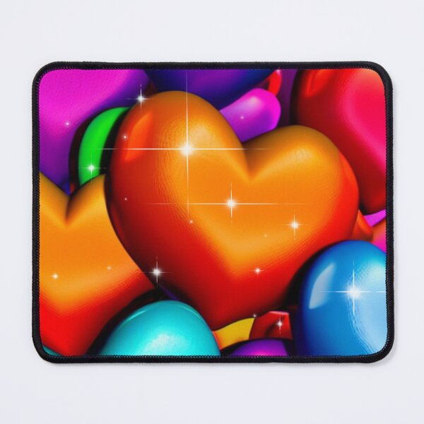 Item preview, A vibrant design using 3d puffed hearts in rainbow colors designed and sold by ditzy-designs.