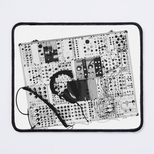 Item preview, analog synthesizer illustration b&w - music equipment designed and sold by ohaniki.
