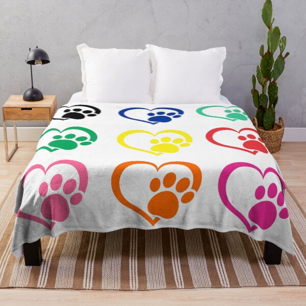 Item preview, dog paw and heart rainbow colors - dog lover paws colorful pattern - beautifull color dog paws designed and sold by wear4gamers.