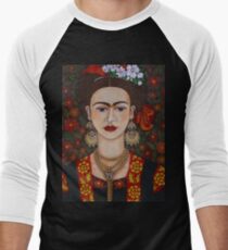 Frida Kahlo with butterflies Men's Baseball ¾ T-Shirt
