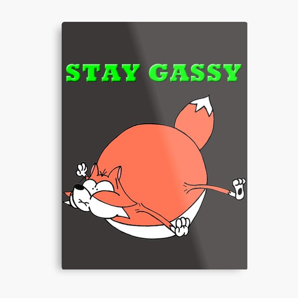 Bubble Fox: Stay Gassy Metal Print