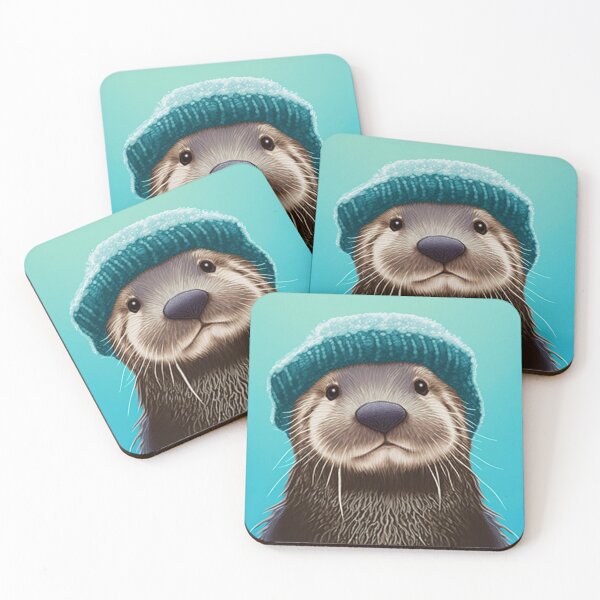 Item preview, Otter in blue winter hat designed and sold by BexStix.