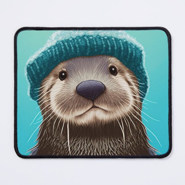 Item preview, Otter in blue winter hat designed and sold by BexStix.