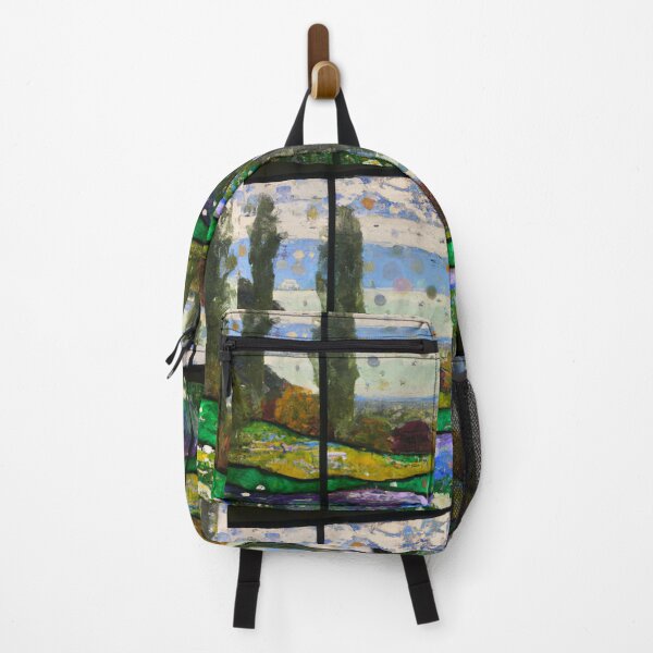 Item preview, Stained Glass of Monet Landscape  (AI Generated Art) designed and sold by Cowboy Folly.