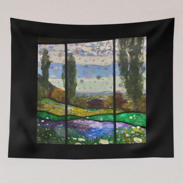 Item preview, Stained Glass of Monet Landscape  (AI Generated Art) designed and sold by Cowboy Folly.