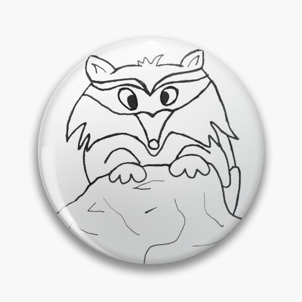 Item preview, A raccoon hides behind a rock designed and sold by Pentagonien.