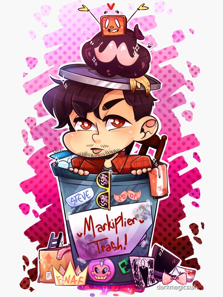 "Trash Man Mark" Sticker for Sale by darkmagicswh Redbubble