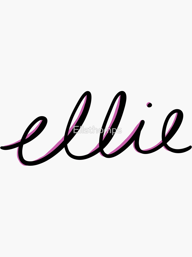 Ellie Female Name - in Stylish Lettering Cursive Typography Text