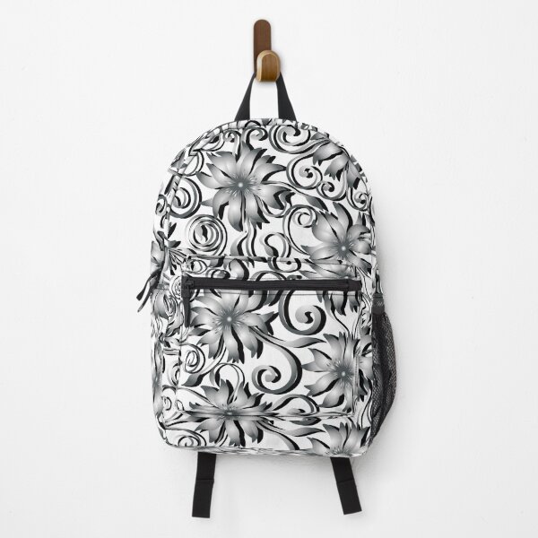 Item preview, Grey flowers, swirl pattern, white background. designed and sold by Natalya Alexandrou.