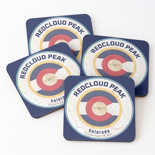 Item preview, Colorado Mountain Map Blue Border - Redcloud Peak designed and sold by Willz Designz.