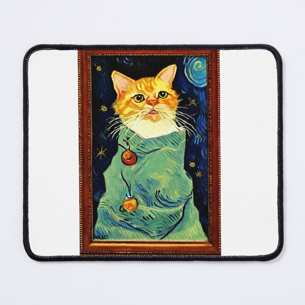 Artikelvorschau, Van Gogh Stil Kitty Cat Design Kunstwerk Malerei entworfen und verkauft von StickerBird.