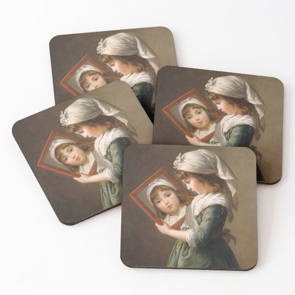 Item preview, Julie Le Brun Looking in a Mirror by artist Elisabeth Louise Vigée Le Brun late eighteenth-century Europe vintage art designed and sold by Novel-ty.
