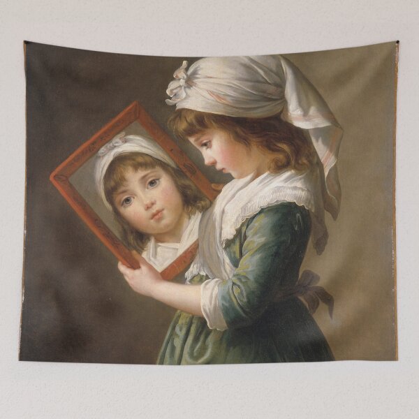 Item preview, Julie Le Brun Looking in a Mirror by artist Elisabeth Louise Vigée Le Brun late eighteenth-century Europe vintage art designed and sold by Novel-ty.