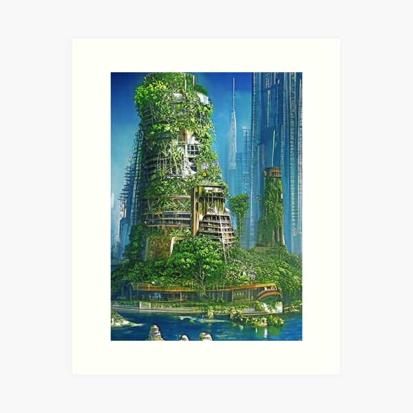 KREA - A solarpunk city coexisting with nature, digital art