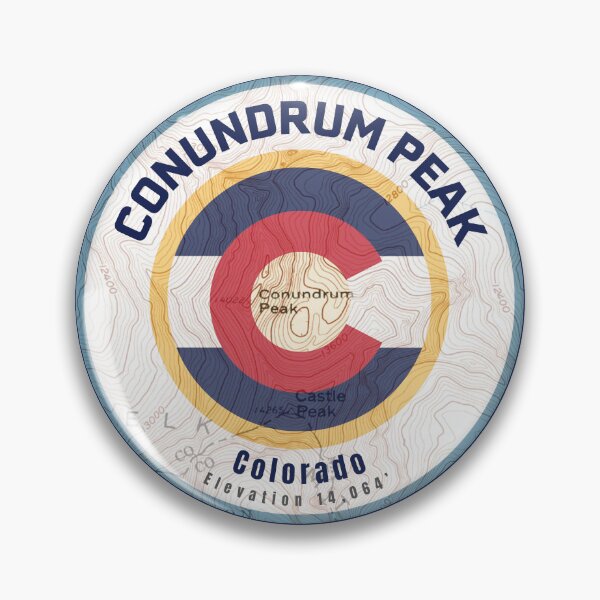 Artikelvorschau, Blaue Grenze der Colorado-Bergkarte – Conundrum Peak entworfen und verkauft von Willz Designz.