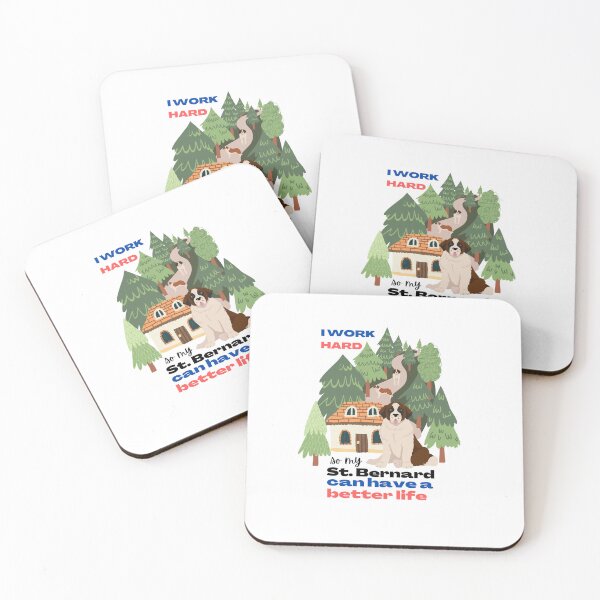 Item preview, St. Bernard work hard designed and sold by AlbaGrekaDesign.