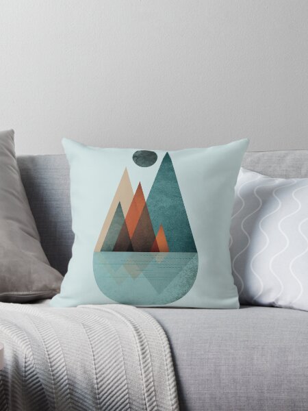 Item preview, Scandi Mountains in Teal and Orange designed and sold by UrbanEpiphany.