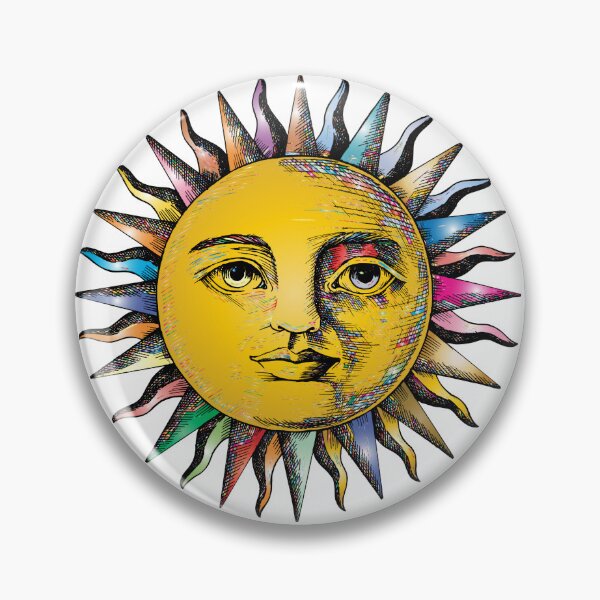 Item preview, Vintage Sun Face Line Art Prismatic designed and sold by DeevaValli.