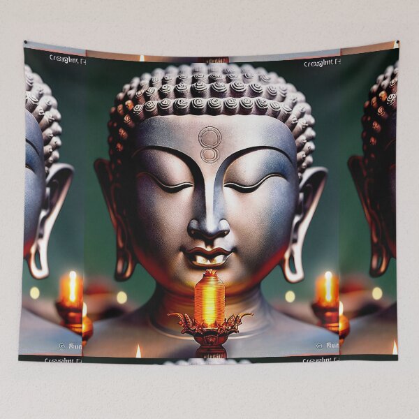 Item preview, GANDHARA  Buddha in meditation with light designed and sold by artelligens.