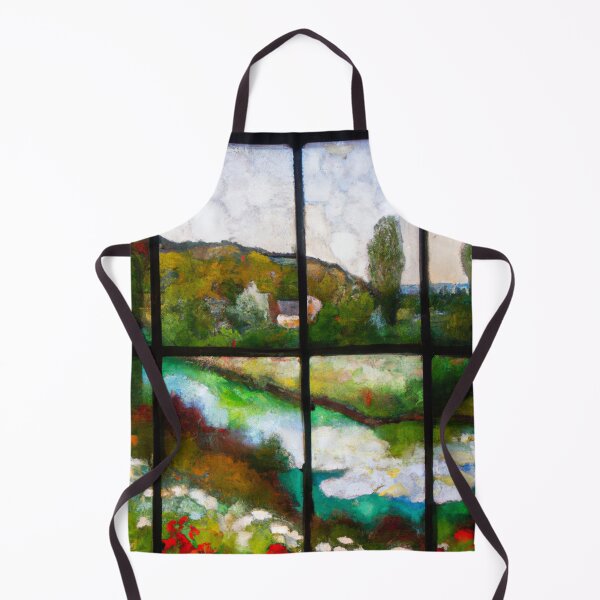 Artikelvorschau, Glasmalerei von Monet Landschaft (KI-generierte Kunst) entworfen und verkauft von Cowboy Folly.
