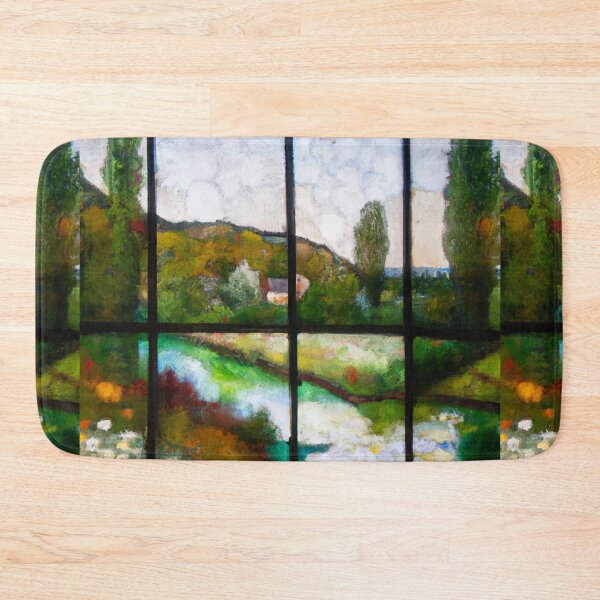 Item preview, Stained Glass of Monet Landscape  (AI Generated Art) designed and sold by Cowboy Folly.