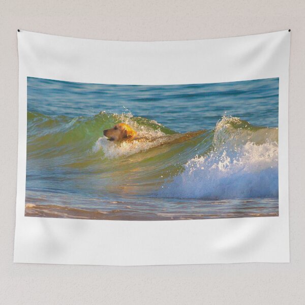 Item preview, golden retriever surfing like a pro :) designed and sold by Tereza Pilar  Art.