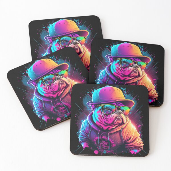 Item preview, Retrowave Cyberpunk Bulldog  designed and sold by markymaarty.