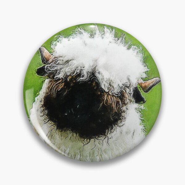 Item preview, Swiss Valais Blacknose Sheep, Fluffy  Valais Blacknose Sheep Art, Cute Swiss Sheep Farm Animal Portrait, Adorable Swiss Valais Blacknose Sheep  designed and sold by Paintcorner.