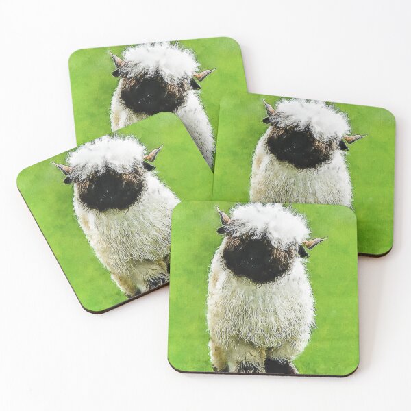 Item preview, Swiss Valais Blacknose Sheep, Fluffy  Valais Blacknose Sheep Art, Cute Swiss Sheep Farm Animal Portrait, Adorable Swiss Valais Blacknose Sheep  designed and sold by Paintcorner.