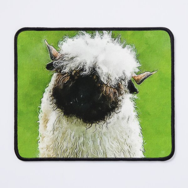 Item preview, Swiss Valais Blacknose Sheep, Fluffy  Valais Blacknose Sheep Art, Cute Swiss Sheep Farm Animal Portrait, Adorable Swiss Valais Blacknose Sheep  designed and sold by Paintcorner.